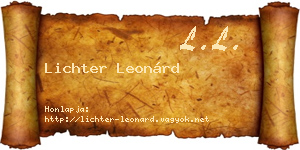 Lichter Leonárd névjegykártya