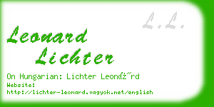 leonard lichter business card
